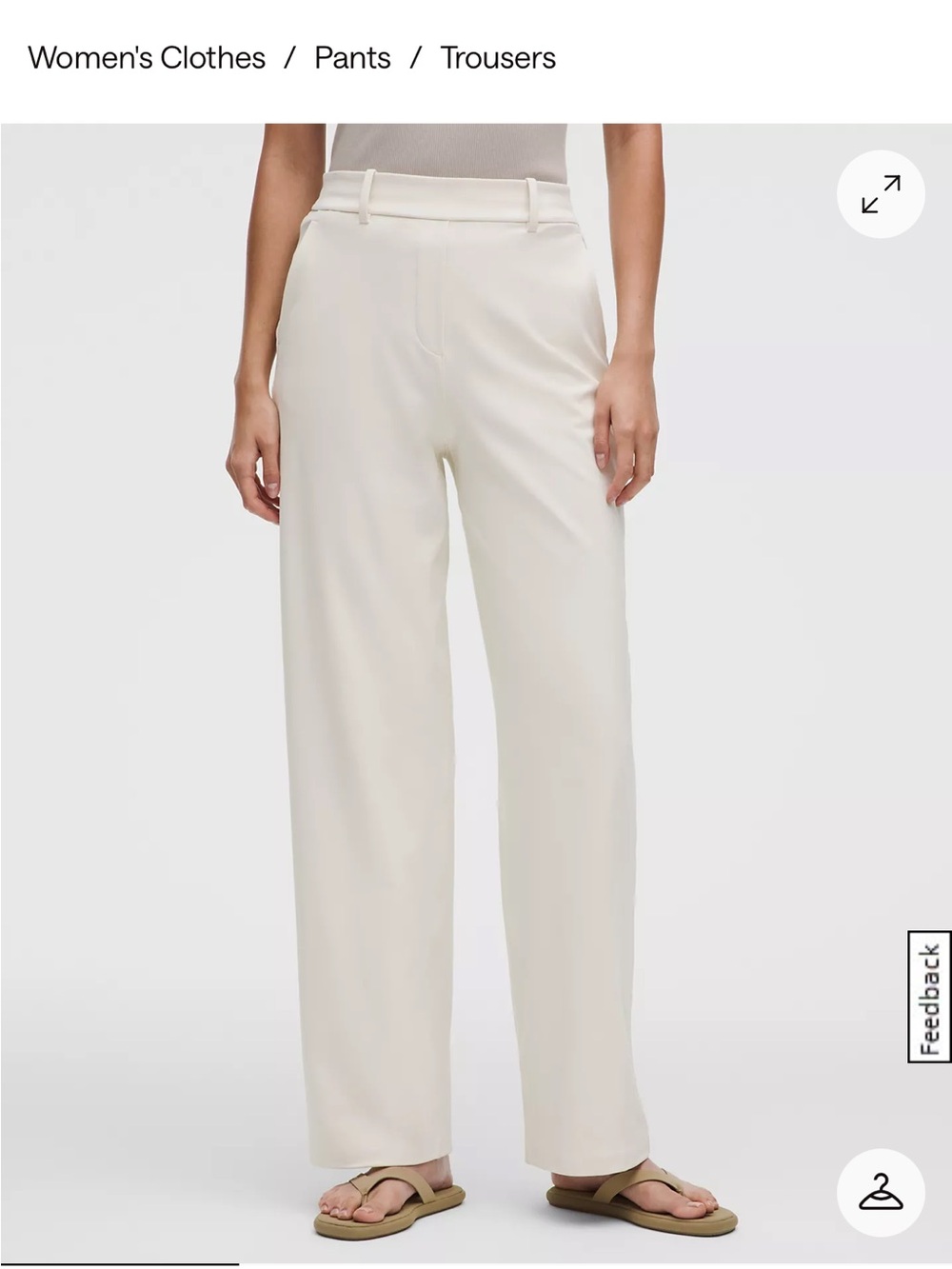 Lululemon High-Rise Straight-Leg Trousers in Cream